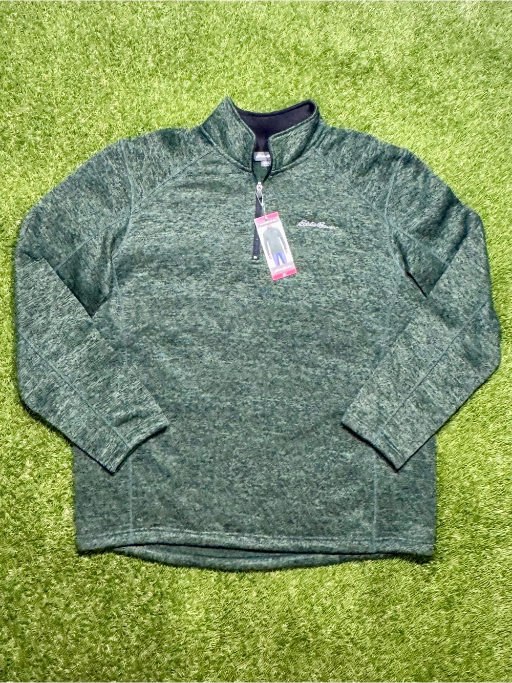 Eddie Bauer Radiator 1/4 Zip Fleece Pullover Mock Neck Men’s Size XL Green NWT